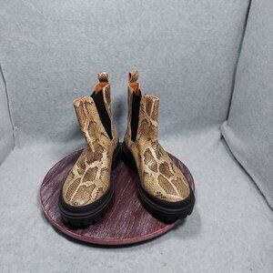 Lucky Brand Snake Print Chunky Platform Chelsea Boots For Women